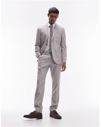 TOPMAN - Slim Linen Blend Suit Trouser - Lyst