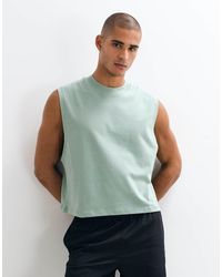 4505 - Cotton Cropped Lifting Tank With Quick Dry Finish - Lyst