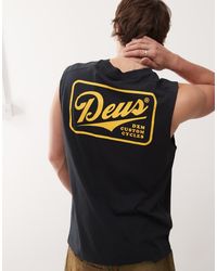 Deus Ex Machina - Camiseta Negra Sin Mangas Con Estampado Gráfico Phase De - Lyst