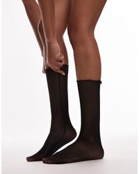 TOPSHOP - Sheer Socks With Frill Edge - Lyst