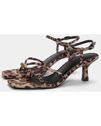 Pull&Bear - Leopard Print High Heel Sandals - Lyst