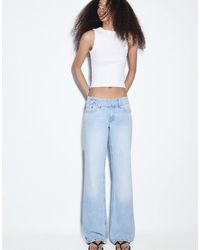 Stradivarius - Low-Waist Straight-Leg Hammer-Loop Jeans - Lyst