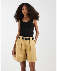 ASOS - Tailored Belted Turn Up Shorts - Lyst