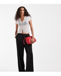 Vero Moda - Textured Satin Wide Leg Trousers - Lyst