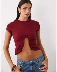 ASOS - Short Sleeve Crop Top With Wire Trim Detail - Lyst