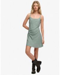 Superdry - Robe caraco courte à imprimé petits cœurs - et bleu marine - Lyst