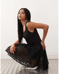 Amy Lynn - Crochet Skater Mini Dress - Lyst
