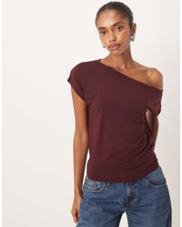 Motel - Elysian Asyn Off Shoulder Short Sleeve Tee - Lyst
