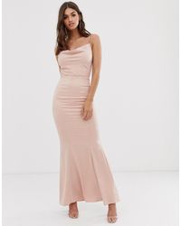 Lipsy Vestito lungo rosa con scollo ad anello