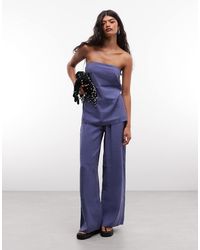 ASOS - Pull On Wide Leg Trousers With Split Co-Ord - Lyst