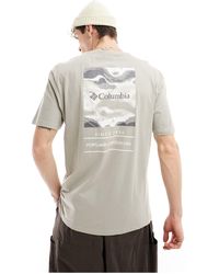 Columbia - Barton springs - t-shirt grigia con stampa sul retro - Lyst