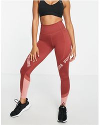 PUMA - Training - eversculpt - legging 7/8 à taille haute et imprimé palmier - rouge et - Lyst