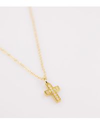 Lovisa - Plated Sterling Cubic Zirconia Cross Necklace - Lyst