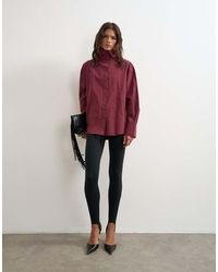 TOPSHOP - Funnel Neck Shirt - Lyst