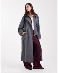 ASOS - Double Layer Hooded Trench Coat - Lyst