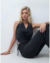ASOS - Slinky Ruched Side Cowl Co-ord Top - Lyst