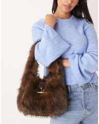 ASOS - Faux Fur Tote Bag With Metal Hardware Detail - Lyst