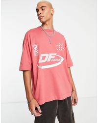 ASOS - Asos Dark Future Oversized T-shirt With Front And Back Racing Graphic Gloss Prints - Lyst