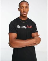 Camiseta negra Tommy Hilfiger de hombre de color Negro | Lyst