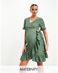Vero Moda - Frill Wrap Front Mini Dress - Lyst