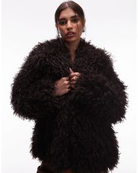 & Other Stories - Veste en fausse fourrure pelucheuse - marron - Lyst