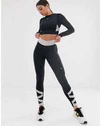 Nike Nike Pro Training legging With Taping Detail - Black