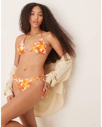Mango - Floral Tie Side Bikini Bottom - Lyst