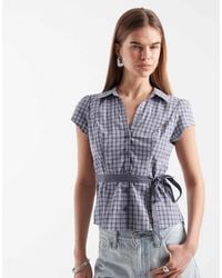 Hollister - Short Sleeve Bow Belt Shirt - Lyst