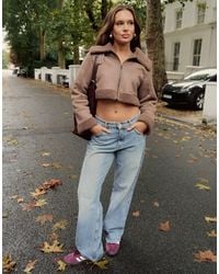 The Frolic - X Bella Stovey Exclusive Cropped Faux Shearling Jacket - Lyst