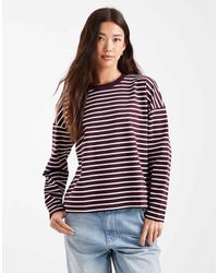 Vero Moda - Oversized Gestreept T-Shirt Met Lange Mouwen - Lyst
