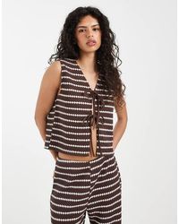 ONLY - Knit Tie Front Top Co-ord - Lyst