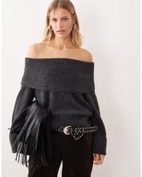 ONLY - Off Shoulder Knitted Jumper - Lyst