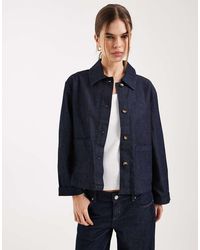 ONLY - Recht Denim Jack Met Zakdetail - Lyst