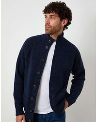 Threadbare - Funnel Neck Button Up Knitted Cardigan With Wool - Lyst