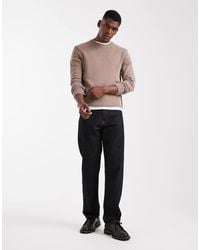 Only & Sons - Regular-Fit Gebreide Trui Met Ronde Hals En Zichtbare Naden - Lyst