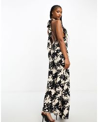 In The Style - X Georgia Louise Cowl Neck Fishtail Maxi Dress - Lyst