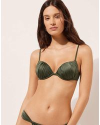 Calzedonia - Push-Up Bikini Top Shiny Satin - Lyst