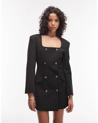 ASOS - Double Breasted Tailored Square Neck Mini Dress - Lyst