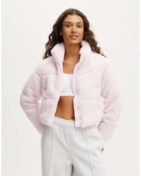 Cotton On - Cotton On The Mother Puffer Cropped Sherpa Jacket - Lyst