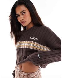 Kickers - Cropped Knitted Cricket Jumper With Embroidered Logo - Lyst