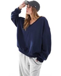 Bershka - Felpa Con Scollo A V - Lyst