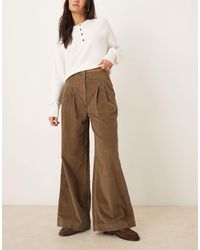 Aware - Extra Wide Leg Pleat Front Corduroy Trousers - Lyst