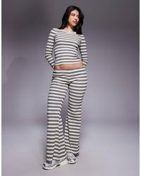 Edikted - Avalie Co-Ord Striped Ribbed Trousers - Lyst