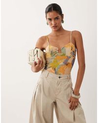 ASOS - Mesh Cami Bodysuit With Wired Plunge Neck - Lyst