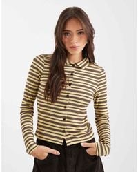 Miss Selfridge - Long Sleeve Fitted Button Through Shirt - Lyst