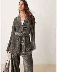 Y.A.S - Textured Velvet Belted Blazer Co-Ord - Lyst