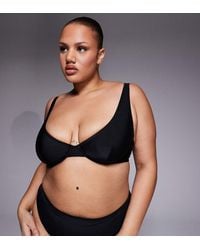 ASOS - Asos Design Curve Maya Marina Del Rey High Apex Plunge Underwire Bikini Top - Lyst