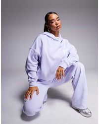 Kaiia - Felpa Con Cappuccio Oversize Lilla Con Stampa Di Angelo Sul Retro - Lyst