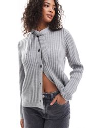 ASOS - Knitted Cardigan With Scarf Detail - Lyst