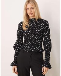 Y.A.S - Long Sleeve High Neck Smock Top - Lyst